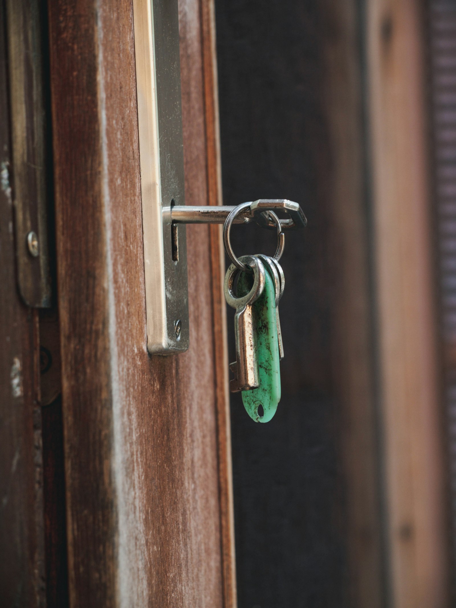 Key in a lock close-up
