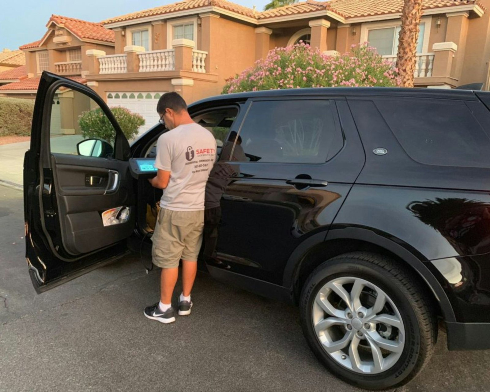 Locksmith heading out with tools